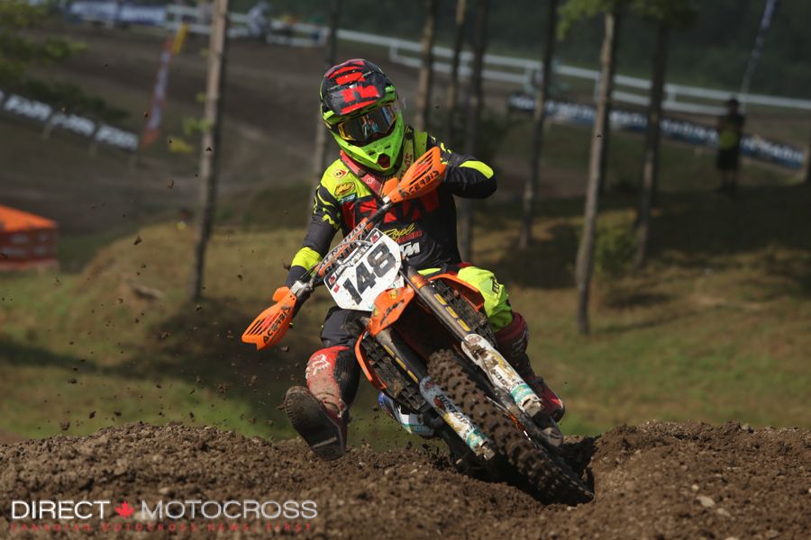 Royal Distributing Fox Racing KTM Canada's #148 Cole Thompson is very fast at Walton Raceway; we've seen it in the past. 