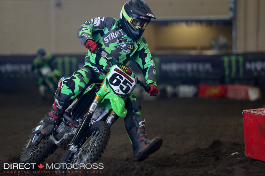 PR-MX Strikt Kawasaki rider #65 Scott Champoion had a rough Firiday night but came back to compete Saturday. His best was a 4th in the Pro Lites class main. 