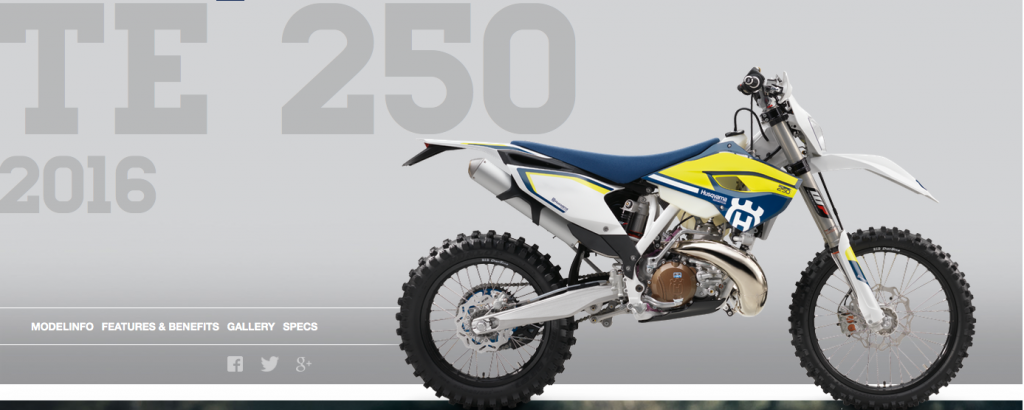 Jeff will be riding the 2015 version of this Husqvarna TE 250 (2016 model shown). 
