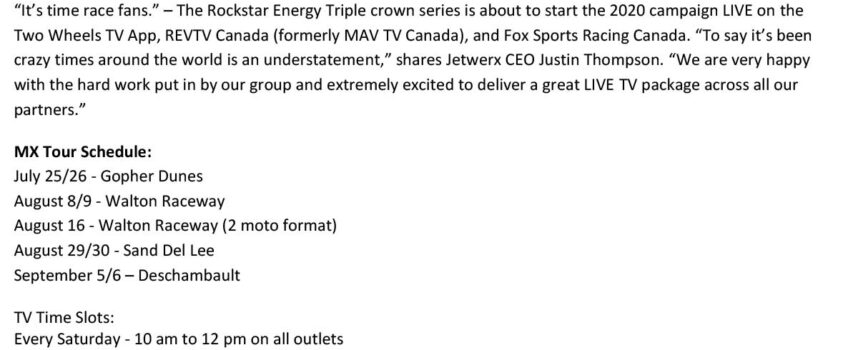 How to Watch Rockstar Triple Crown MX Nationals LIVE