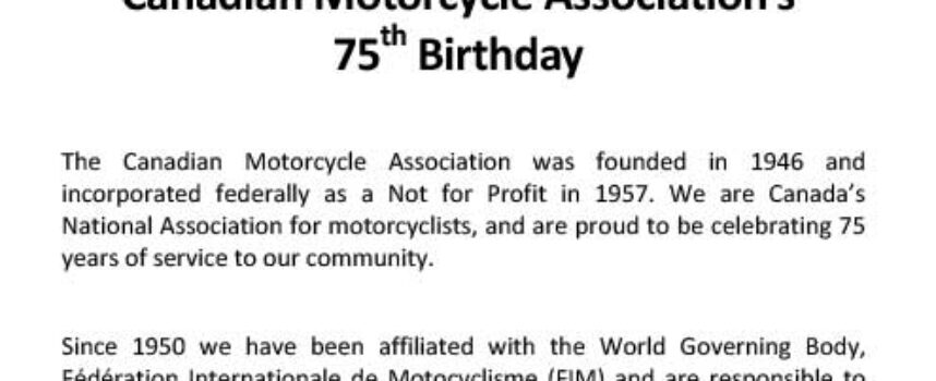 The CMA is 75 Years Old