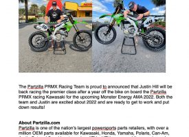 Justin Hill to PRMX Partzilla Team