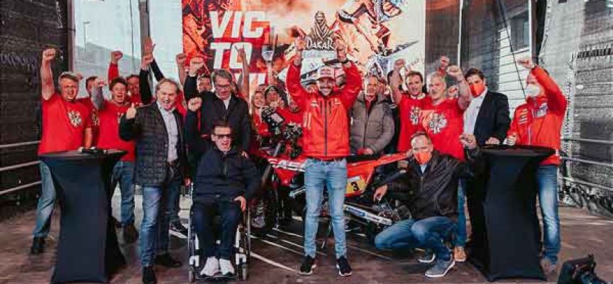 HOMECOMING: SAM SUNDERLAND VISITS MATTIGHOFEN AS GASGAS’ FIRST EVER DAKAR CHAMPION