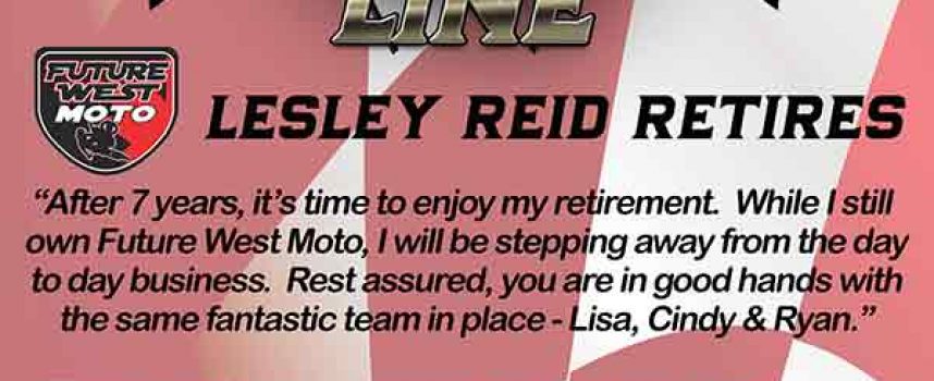 Lesley Reid Retires from Future West Moto