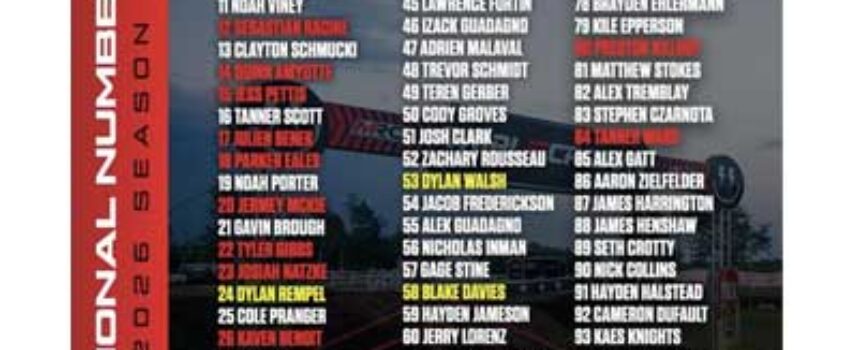 2026 Canadian Triple Crown Series National Numbers