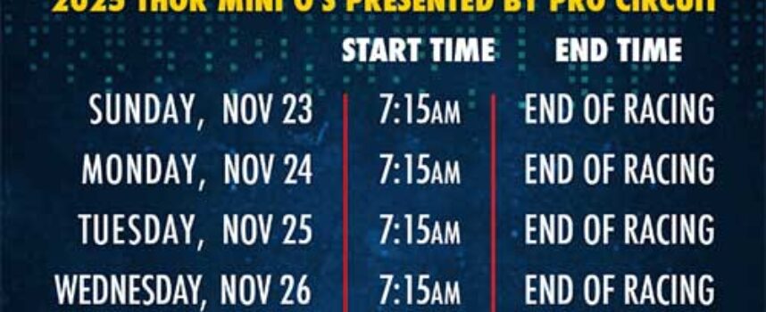 RacerTV Set to Broadcast 54th Annual Thor Mini O’s from Gatorback Cycle Park