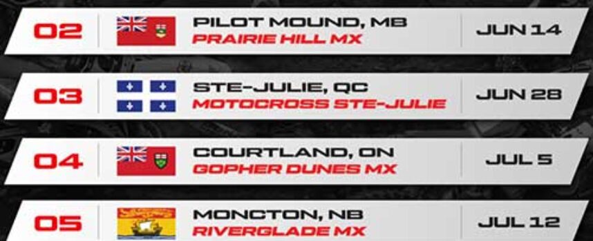 Updated 2026 Canadian Triple Crown Series Motocross Nationals Schedule