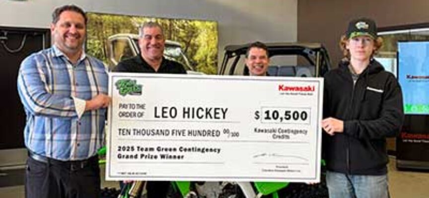 Kawasaki Presents 2025 Team Green Winner Leo Hickey with $10,500 Prize