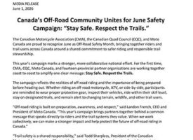 Canada’s Off-Road Community Unites for June Safety Campaign: “Stay Safe. Respect the Trails”