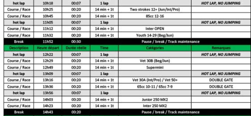 ECAN Race Schedule | Motocross Deschambault
