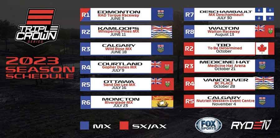 2023 Canadian Motocross and Supercross schedule