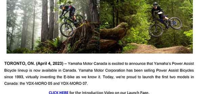 Yamaha Power Assist Bicycles Have Arrived in Canada!